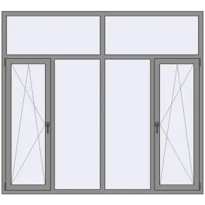 Купити Вікна 2200x2000 мм Altest Pony 375 RAL 9007 Grey aluminium з двох сторін
