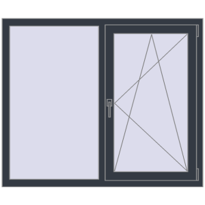 Купити Вікна 1330x1110 мм REHAU Euro 70 ANTHRACITE_GREY_STRUKTURAL з двох сторін