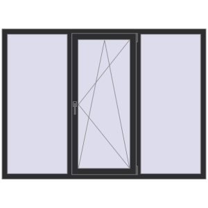 Купити Вікна 1900x1400 мм REHAU Euro 60 ANTHRACITE_GREY_GLATT з двох сторін