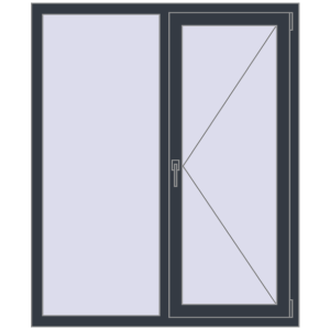 Купити Вікна 1200x1450 мм REHAU Euro 70 ANTHRACITE_GREY_STRUKTURAL з двох сторін