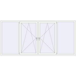 Металопластикове вікно 3100x1450 мм Із чотирьох частин (комплектація: Оптимальна). Вид зсередини Купити Вікна 3100x1450 мм REHAU Euro 60