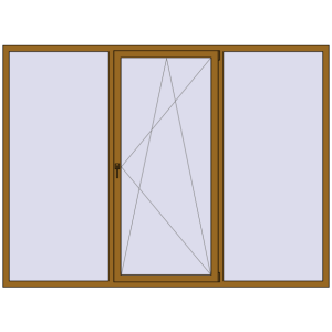 Металопластикове вікно 2700x2000 мм Тристулкове (комплектація: За замовчуванням). Вид зсередини Купити Вікна 2700x2000 мм REHAU SYNEGO MD