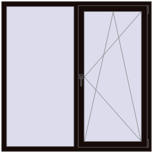 Купити Вікна 1500x1500 мм REHAU Euro 70 BLACK_BROWN з двох сторін