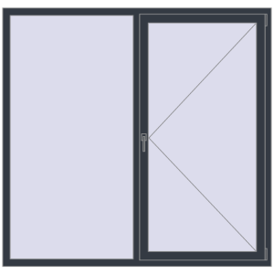 Купити Вікна 1800x1730 мм REHAU Brillant-Design ANTHRACITE_GREY_STRUKTURAL з двох сторін
