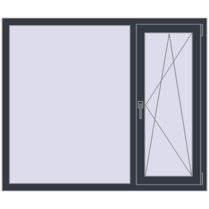 Купити Вікна 1400x1180 мм REHAU Brillant-Design ANTHRACITE_GREY_STRUKTURAL з двох сторін