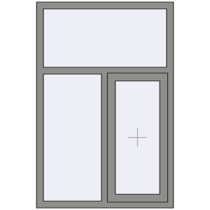 Купити Вікна 1000x1500 мм Altest Pony 375 RAL 9007 Grey aluminium з двох сторін