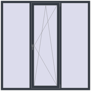 Купити Вікна 2000x2000 мм REHAU Euro 70 ANTHRACITE_GREY_STRUKTURAL з двох сторін