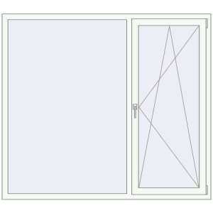 Купити Вікна 1800x1600 мм REHAU Euro 70 Білий (RAL 9016) з двох сторін