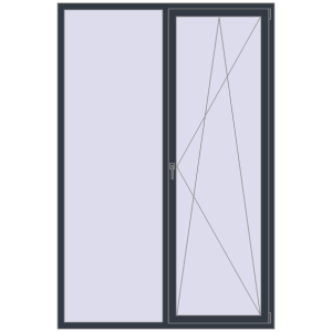 Купити Вікна 1600x2400 мм REHAU Euro 70 ANTHRACITE_GREY_STRUKTURAL з двох сторін