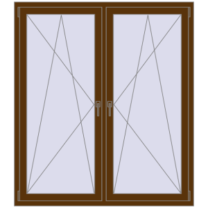 Купити Вікна 1450x1650 мм REHAU SYNEGO MD WALNUT з двох сторін