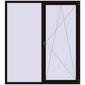 Купити Вікна 1800x2000 мм REHAU Euro 70 BLACK_BROWN з двох сторін