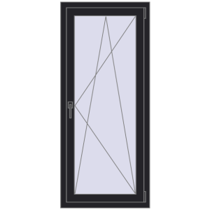 Купити Вікна 650x1500 мм REHAU Euro 70 BLACK_ULTI-MATT з двох сторін