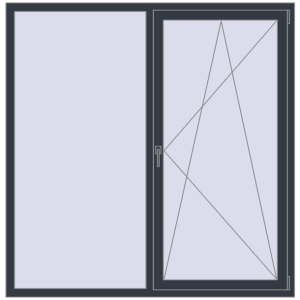 Купити Вікна 1675x1705 мм REHAU SYNEGO MD ANTHRACITE_GREY_STRUKTURAL з двох сторін
