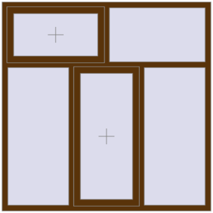 Купити Вікна 1800x1800 мм REHAU Euro 70 WALNUT з двох сторін