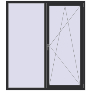 Купити Вікна 1600x1800 мм REHAU Euro 70 ANTHRACITE_GREY_GLATT з двох сторін