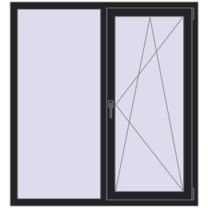 Купити Вікна 1300x1400 мм REHAU Euro 70 BLACK_ULTI-MATT з двох сторін