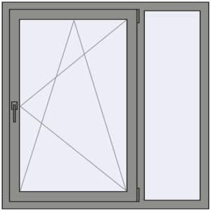 Купити Вікна 1200x1200 мм Altest Pony 375 RAL 9007 Grey aluminium з двох сторін