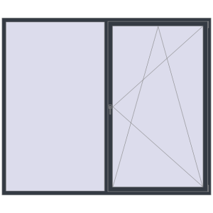 Купити Вікна 2600x2200 мм REHAU Euro 60 ANTHRACITE_GREY_STRUKTURAL з двох сторін