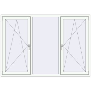 Металопластикове вікно 1999x1380 мм Тристулкове (комплектація: Оптимальна). Вид зсередини Купити Вікна 1999x1380 мм REHAU Euro 70