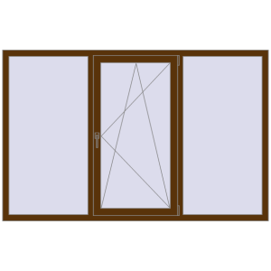 Купити Вікна 2100x1350 мм REHAU Euro 70 WALNUT з двох сторін