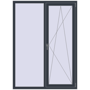 Купити Вікна 1320x1810 мм REHAU Euro 70 ANTHRACITE_GREY_STRUKTURAL з двох сторін