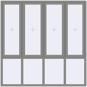 Купити Вікна 2400x2400 мм Altest Pony 375 RAL 9007 Grey aluminium з двох сторін