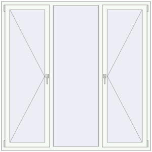 Купити Вікна 1800x1800 мм REHAU Euro 70 Білий (RAL 9016) з двох сторін