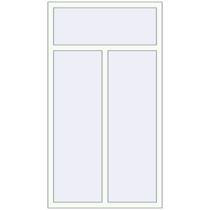 Металопластикове вікно 1000x1800 мм Двостулкове з фрамугою (комплектація: Базова). Вид зсередини Купити Вікна 1000x1800 мм REHAU Euro 60