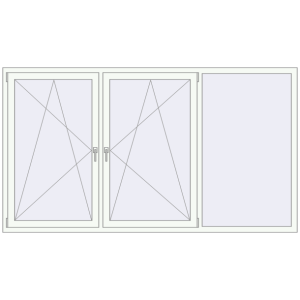 Купити Вікна 2500x1400 мм REHAU Euro 60 Білий (RAL 9016) з двох сторін
