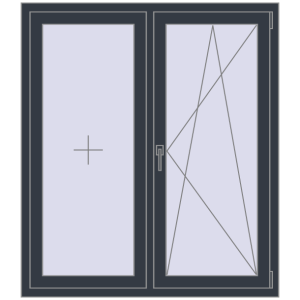 Купити Вікна 1210x1380 мм REHAU Euro 70 ANTHRACITE_GREY_STRUKTURAL з двох сторін