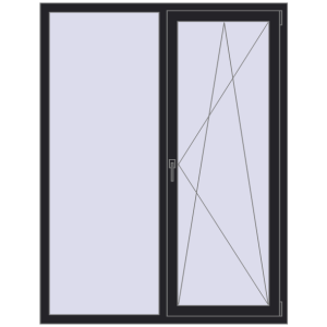 Купити Вікна 1350x1750 мм REHAU Brillant-Design BLACK_ULTI-MATT з двох сторін