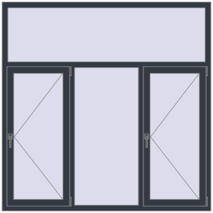 Купити Вікна 1800x1800 мм REHAU Euro 60 ANTHRACITE_GREY_STRUKTURAL з двох сторін