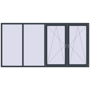Купити Вікна 3000x1500 мм REHAU SYNEGO MD ANTHRACITE_GREY_STRUKTURAL з двох сторін