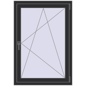 Купити Вікна 800x1200 мм REHAU Brillant-Design ANTHRACITE_GREY_GLATT з двох сторін