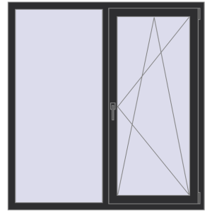 Купити Вікна 1350x1430 мм REHAU SYNEGO MD ANTHRACITE_GREY_GLATT з двох сторін