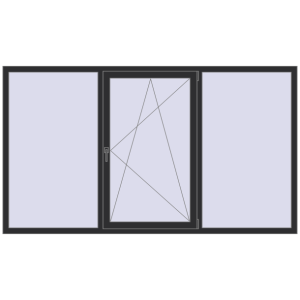 Купити Вікна 2460x1400 мм REHAU Euro 70 ANTHRACITE_GREY_GLATT з двох сторін