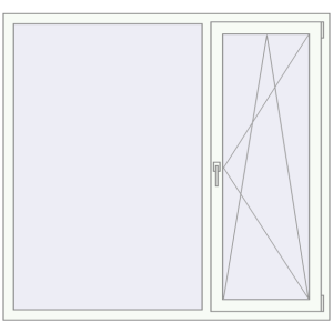 Купити Вікна 1600x1500 мм REHAU Euro 70 Білий (RAL 9016) з двох сторін