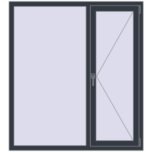 Купити Вікна 1350x1500 мм REHAU Brillant-Design ANTHRACITE_GREY_STRUKTURAL з двох сторін