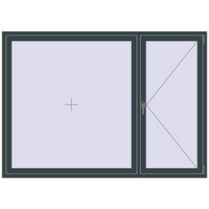 Купити Вікна 2100x1500 мм Altest Pony 375 RAL 7026 Granite grey з двох сторін