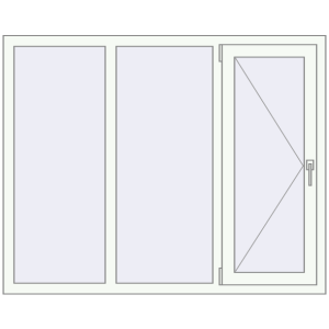 Металопластикове вікно 1500x1200 мм Тристулкове (комплектація: За замовчуванням). Вид зсередини Купити Вікна 1500x1200 мм REHAU Euro 70 Білий (RAL 9016) з двох сторін