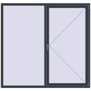 Купити Вікна 1900x1800 мм REHAU Euro 70 ANTHRACITE_GREY_STRUKTURAL з двох сторін