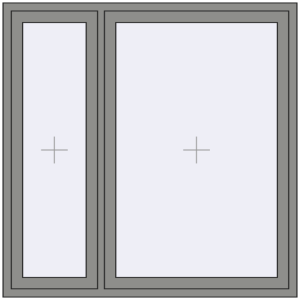 Купити Вікна 1500x1500 мм Altest Pony 375 RAL 9007 Grey aluminium з двох сторін