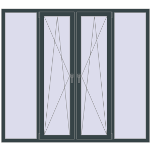 Купити Вікна 2000x1800 мм Altest Pony 375 RAL 7026 Granite grey з двох сторін