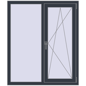 Купити Вікна 1100x1300 мм REHAU Euro 70 ANTHRACITE_GREY_STRUKTURAL з двох сторін