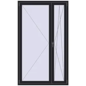 Купити Вікна 1200x2000 мм REHAU Euro 70 BLACK_ULTI-MATT з двох сторін