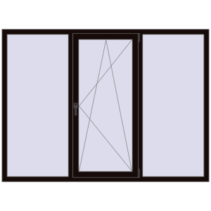 Металопластикове вікно 2040x1500 мм Тристулкове (комплектація: Базова). Вид зсередини Купити Вікна 2040x1500 мм REHAU Euro 70