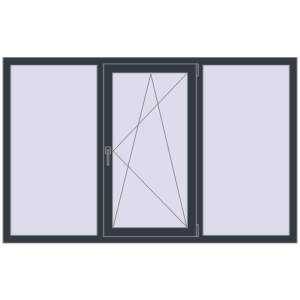 Купити Вікна 1900x1175 мм REHAU Euro 60 ANTHRACITE_GREY_STRUKTURAL з двох сторін