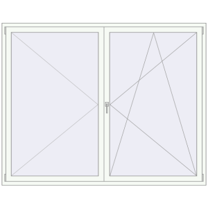 Металопластикове вікно 2200x1750 мм Одностулкове (комплектація: За замовчуванням). Вид зсередини Купити Вікна 2200x1750 мм REHAU Euro 60