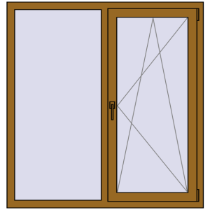 Купити Вікна 1280x1340 мм REHAU Euro 60 LIGHT_OAK з двох сторін