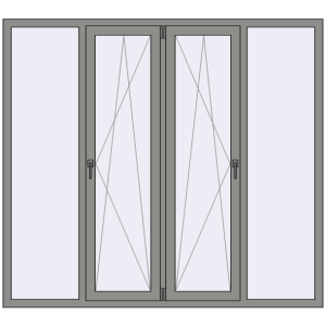 Купити Вікна 2000x1800 мм Altest Pony 375 RAL 9007 Grey aluminium з двох сторін